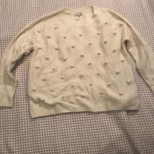 Madewell XS polka-dot Pom Pom sweater